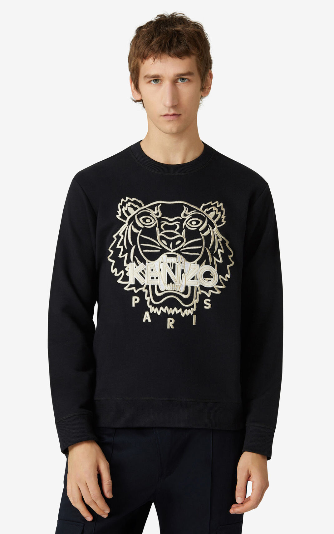 Kenzo Tiger Sweatshirt Erkek Siyah | 4106-DEKZV